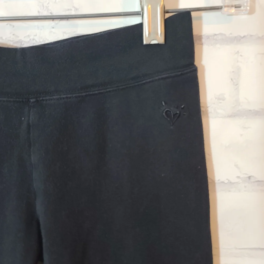 Justice Girl's Black Spellout Cropped Leggings Sz 10